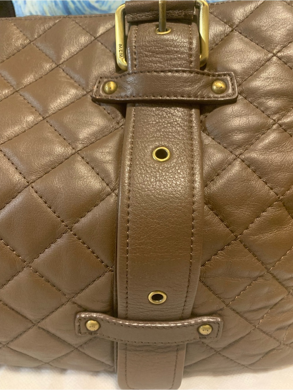 MCM Quilted Brown Leather Shoulder Bag Limited Edition - Picture 5 of 16